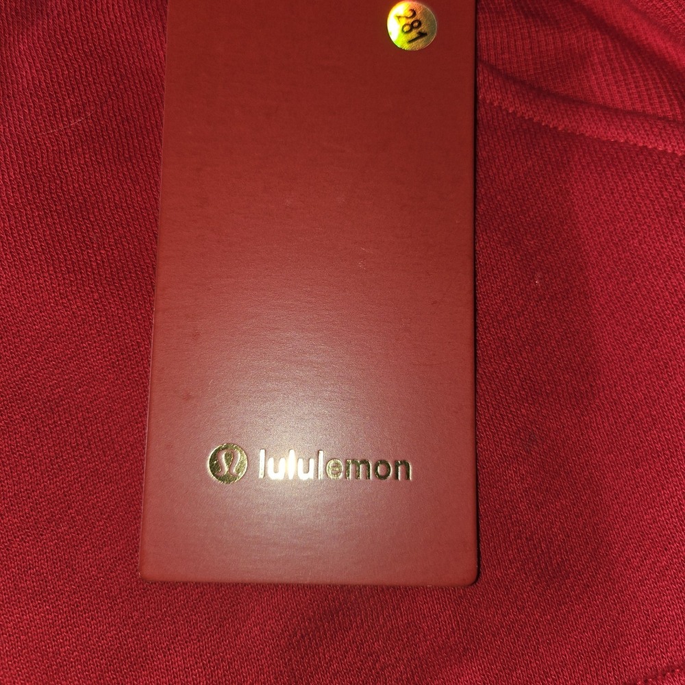 Lululemon Rare New Year Oversized Scuba Sweatshirt Dark Red W Gold. Athletica - Picture 3 of 9